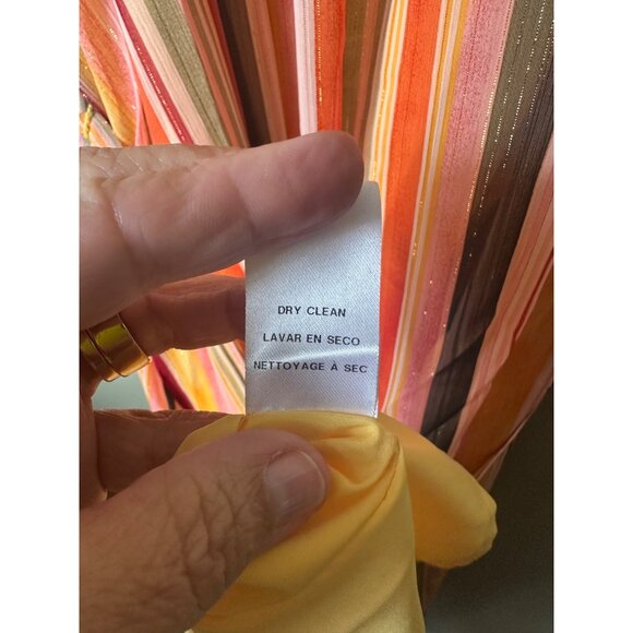 NWT Maggy London 20W Irregular Stripe Printed Halter Maxi Spaghetti Waist Tie - Picture 8 of 9